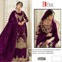 Premium Embroidered Velvet Pakistani Suit with Dupatta