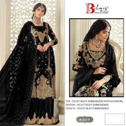 Premium Embroidered Velvet Pakistani Suit with Dupatta