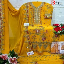 Heavy Embroidered Pakistani Suit Set with Handwork
