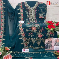 Heavy Embroidered Pakistani Suit Set with Handwork