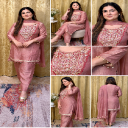 Designer Tissue Salsa Embroidered 3-Piece Palazzo Set